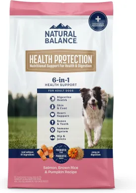 Natural Balance Health Protection Dry Dog Food  Whole Body Health, Easy on Digestion Dog Food Made with Salmon, Brown Rice & Pumpkin for Dogs - 22lbs.