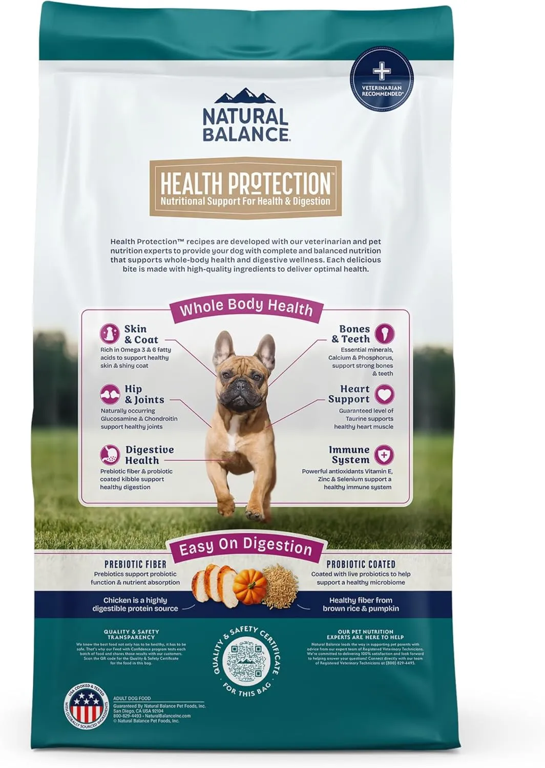 Natural Balance Health Protection Small Breed Dry Dog Food  Whole Body Health, Easy on Digestion Dog Food Made with Chicken, Brown Rice & Pumpkin for Dogs - 4lbs.