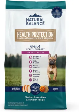 Natural Balance Health Protection Small Breed Dry Dog Food  Whole Body Health, Easy on Digestion Dog Food Made with Chicken, Brown Rice & Pumpkin for Dogs - 4lbs.