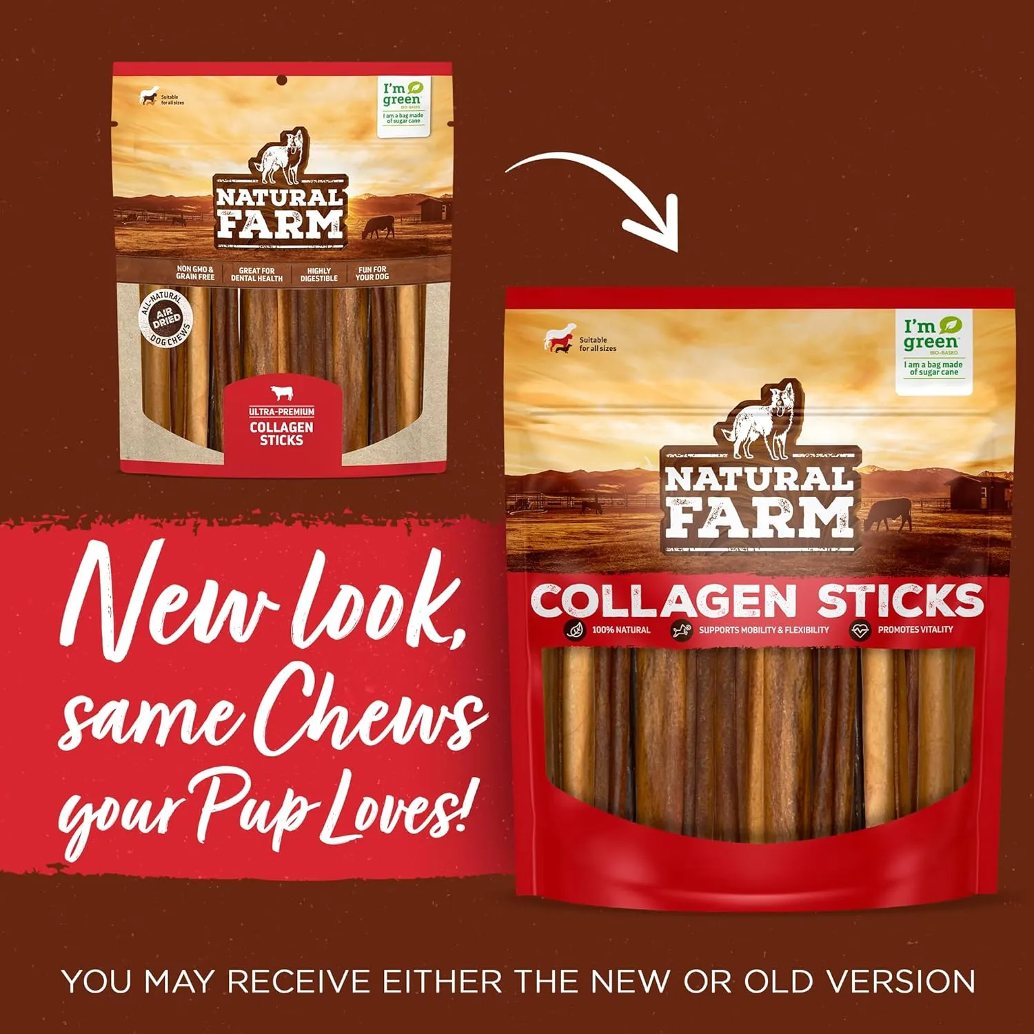Natural Farm Curly Pork Collagen Sticks (5-6 Inch, 12 Pack), Fully Digestible & Natural Dog Chews, Flavorful & Long Lasting, Best for Small & Medium Chewers, Odor-Free Rawhide Alternative