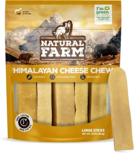 Natural Farm Himalayan Yak Cheese Chews, Protein-Rich, Low-Allergen, Lactose-Free, Gluten-Free, 100% Natural - Large, Net Wt. 32 oz, 907g