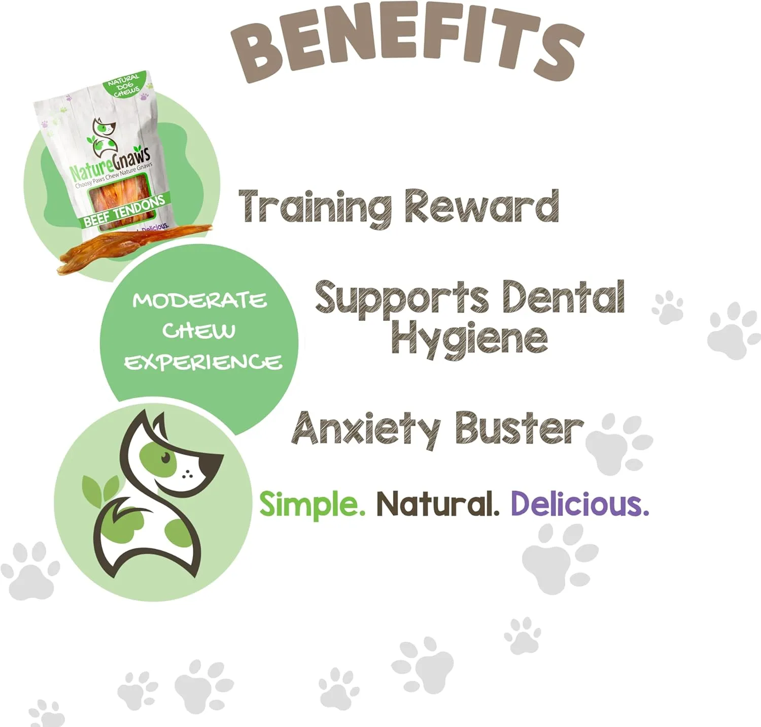 Nature Gnaws Beef Tendons for Dogs 7-11" (12 Count) - Long Lasting for Aggressive Chewers & Large Dogs - Natural Beef Jerky Dog Chew Bones - Rawhide Free