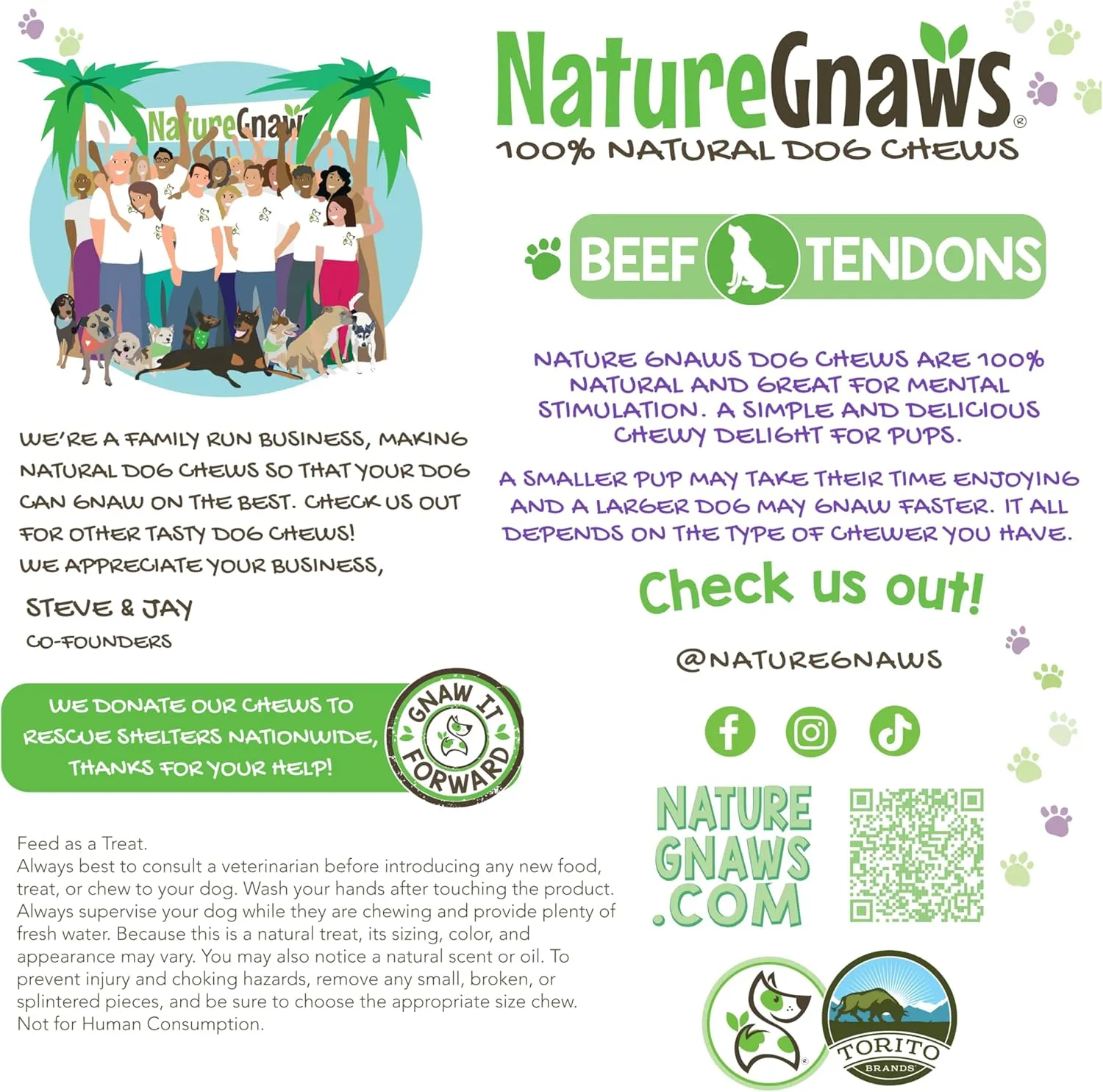 Nature Gnaws Beef Tendons for Dogs 7-11" (12 Count) - Long Lasting for Aggressive Chewers & Large Dogs - Natural Beef Jerky Dog Chew Bones - Rawhide Free