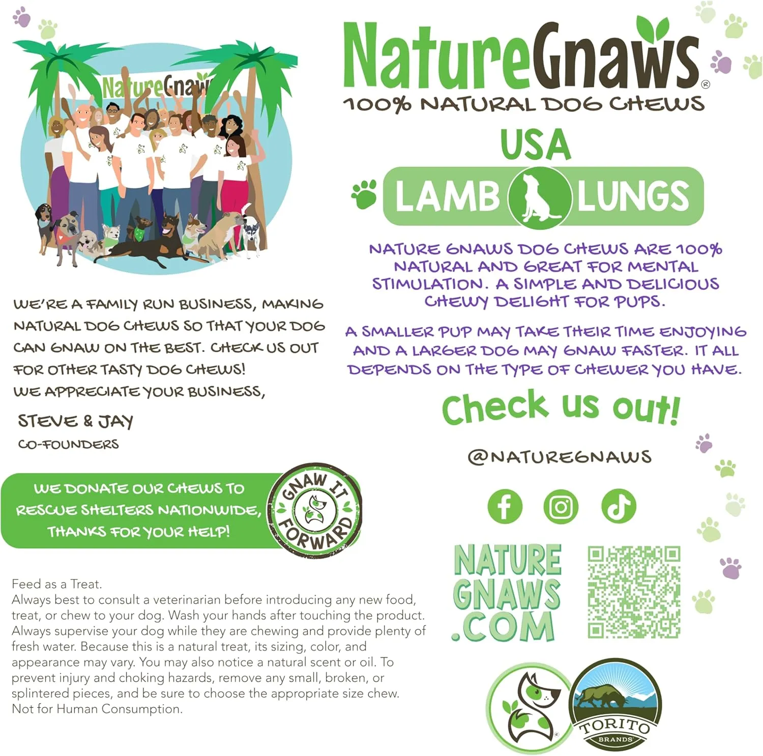 Nature Gnaws USA Lamb Lung Filets for Dogs (8oz) - Single Ingredient Natural Dog Chew Treats  Made in USA - Rawhide Free