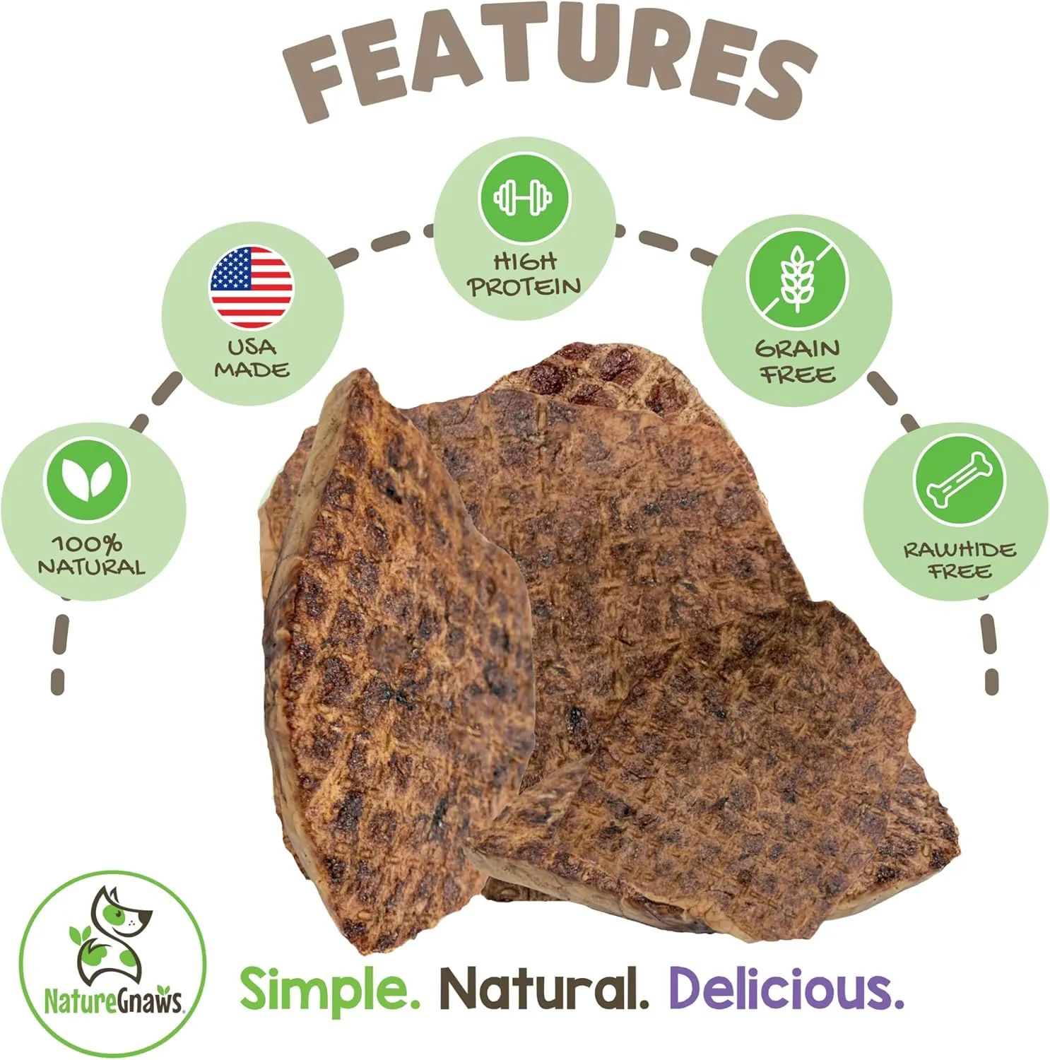 Nature Gnaws USA Lamb Lung Filets for Dogs (8oz) - Single Ingredient Natural Dog Chew Treats  Made in USA - Rawhide Free