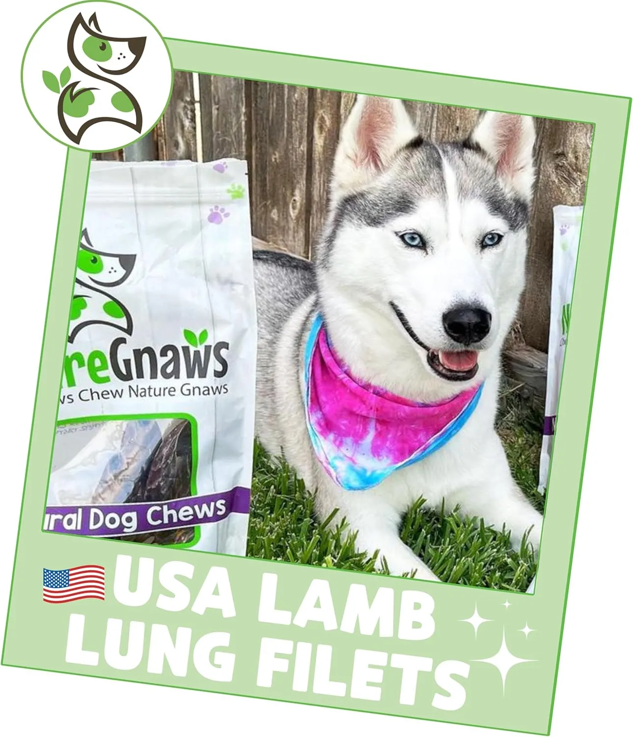 Nature Gnaws USA Lamb Lung Filets for Dogs (8oz) - Single Ingredient Natural Dog Chew Treats  Made in USA - Rawhide Free