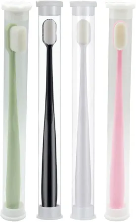 Nordic-Inspired Premium Nano Toothbrush, Adult Extra Soft Toothbrush with 20000 Soft Bristles, Micro Nano Manual Toothbrushes for Protect Sensitive Gums and Teeth (4pcs-Flat Head)