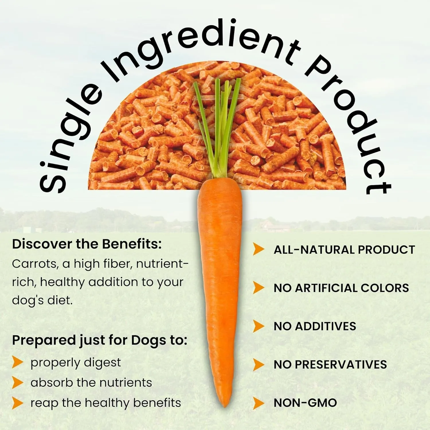 Olewo Original Carrots for Dogs  Fiber for Perfect Poop, Dehydrated Dog Food Toppers for Picky Eaters, Natural Skin & Coat Support, Multivitamin, Probiotics for Digestive & Gut Health, 1 lb