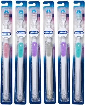 Oral-B Gum Care Extra Soft Toothbrush for Sensitive Teeth and Gums, Compact Small Head, (Colors Vary) - Pack of 6