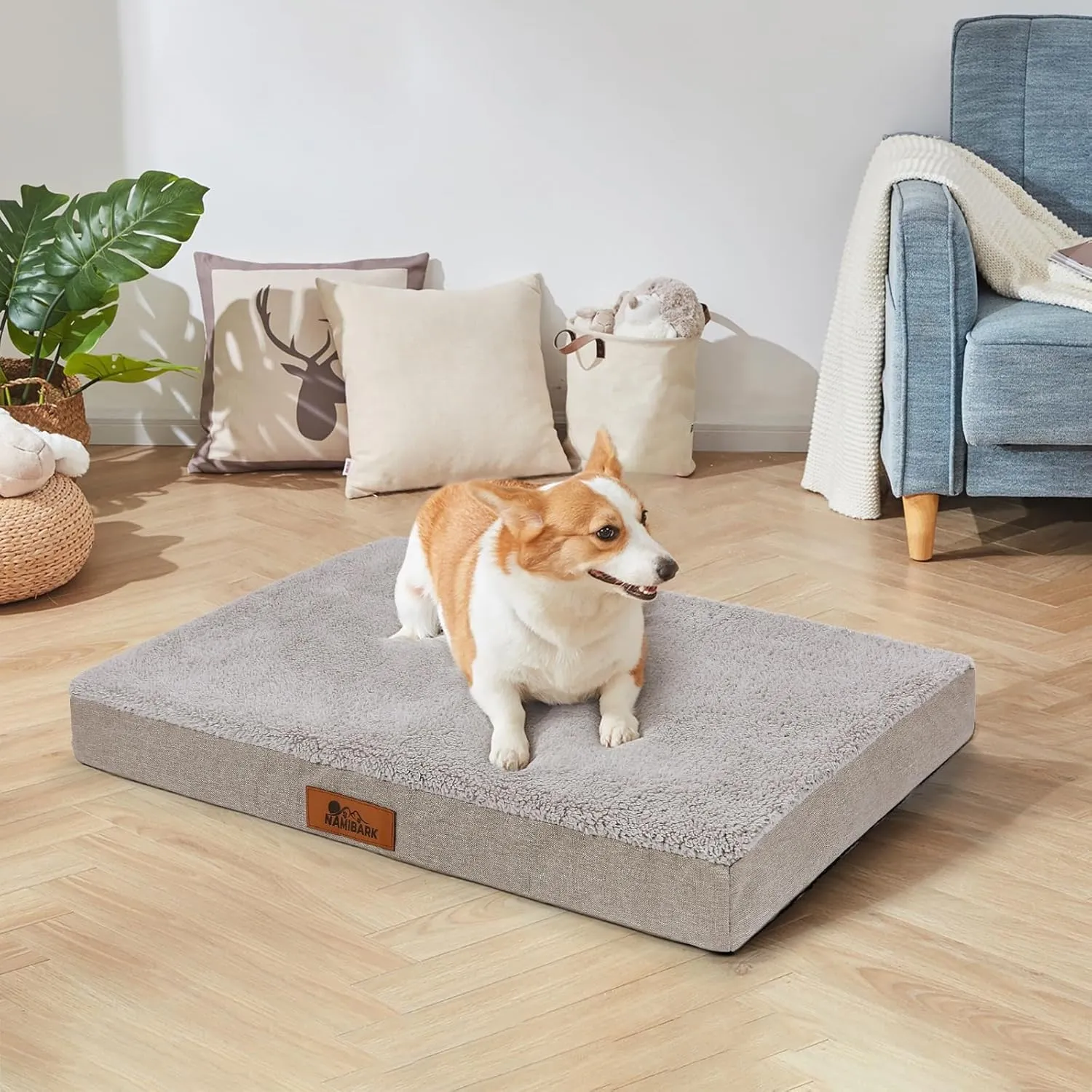 Orthopedic Dog Bed for Crate with 30D Memory Foam for Small to Medium Dogs - Waterproof Dog Bed with Removable Washable Cover 30x20x3 Inches, Grey