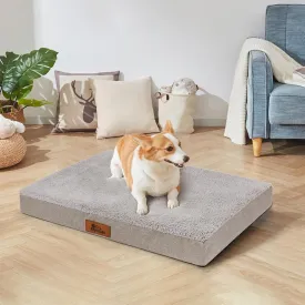 Orthopedic Dog Bed for Crate with 30D Memory Foam for Small to Medium Dogs - Waterproof Dog Bed with Removable Washable Cover 30x20x3 Inches, Grey