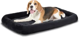 Patas Lague Bolster Dog Bed for Medium Dogs 36''x24'', Soft Warm Foam Pet Sofa Bed, Machine Washable Pet Cat Crate Mat for Medium Breeds, Black