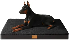 Patas Lague Orthopedic Dog Bed for Large Dogs, Soft Comfortable Waterproof Egg Crate Foam Medium Pet Beds Mat with Removable Washable Cover, 36''X24'' Black
