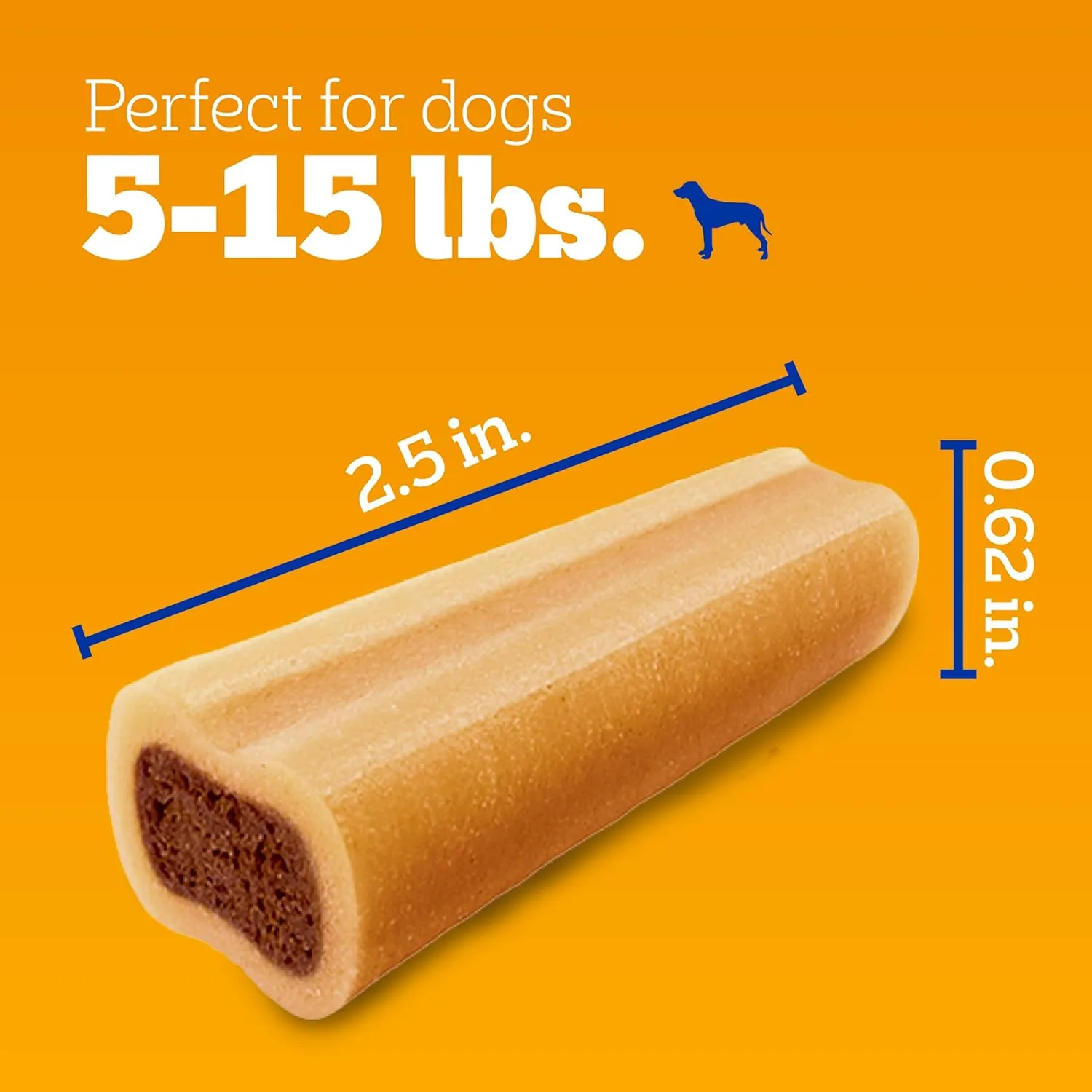 Pedigree Mini Jumbone Small Dog Treats, Beef Flavor, 21 oz. Bag (35 Treats)