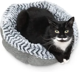 Pet Craft Supply Soho Round Cat Bed For Indoor Cats, Ultra Soft Plush, Memory Foam, Machine Washable, Calming Cat Bed