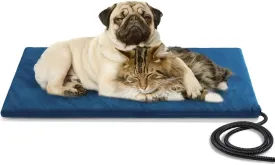 Pet Heating Pad,Extremely Waterproof Heated Cat Dog Bed Outdoor & Indoor,Multi-Size Heated Dog Cat Blanket Mat,Pet Heater Warmer for Cat Dog House Whelping Box(Dark Blue,L-28 Lx16 W)