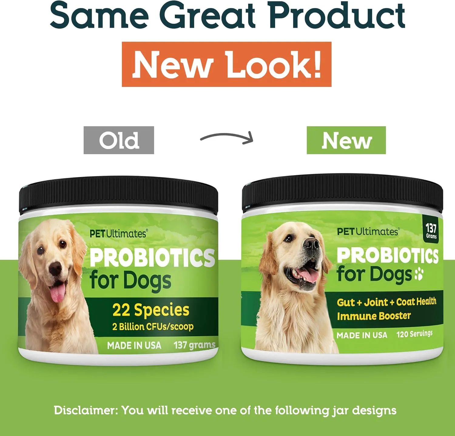 Pet Ultimates Probiotics for Dogs  22-Species Dog Probiotics for Digestive Support & Antibiotics Recovery  Skin and Coat Supplement, Enhances Vitality  Dog Health Supplies (1 Pack)
