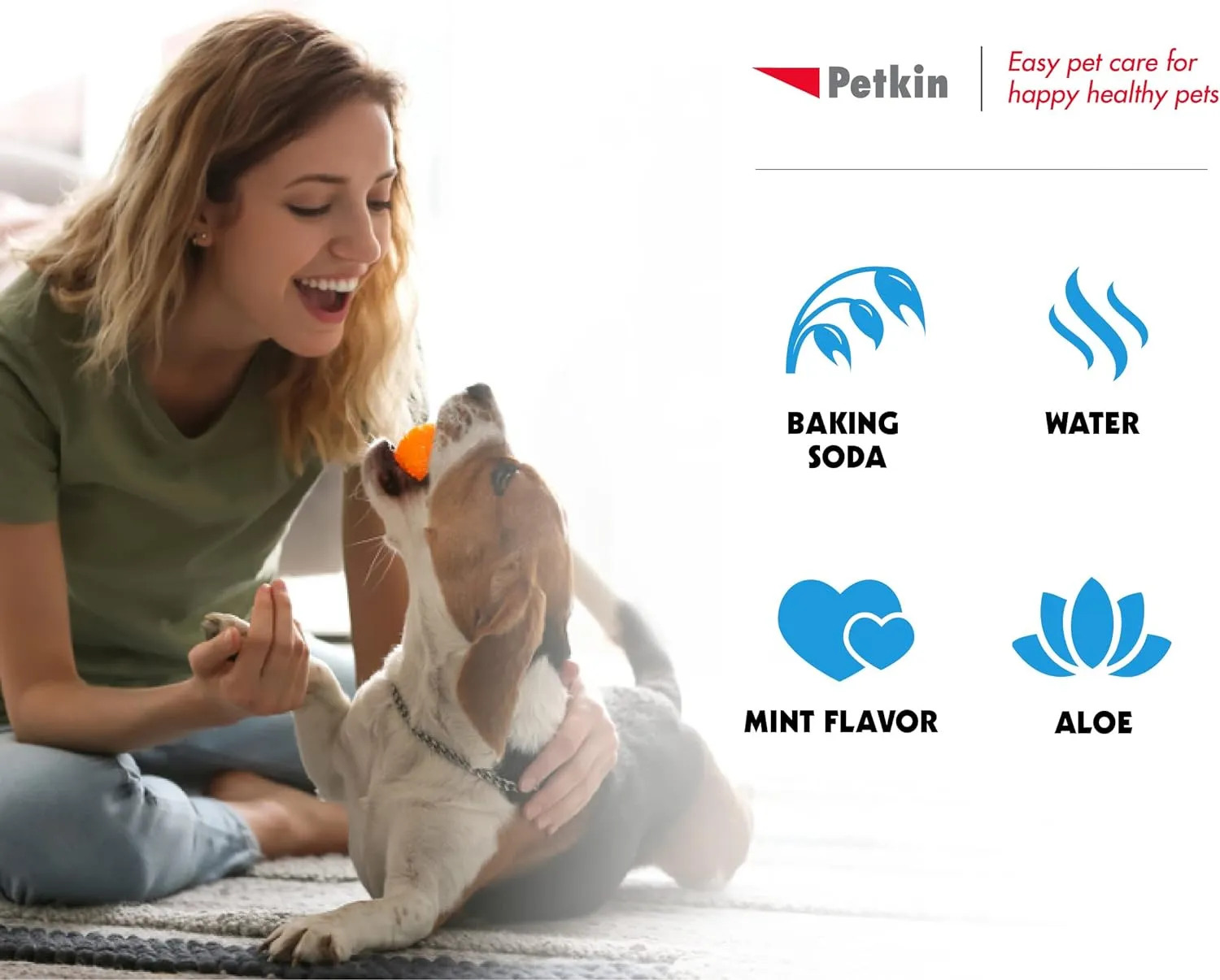 Petkin Plaque Remover Gel  Cleans Teeth and Gums, Removes Plaque and Tartar - Freshens Breath and Whitens Teeth with Baking Soda - Ideal for Daily Use, No Brushing or Rinsing - 4 fl oz