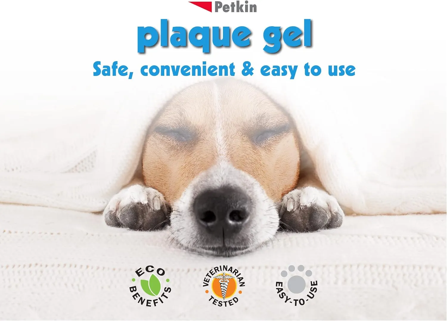 Petkin Plaque Remover Gel  Cleans Teeth and Gums, Removes Plaque and Tartar - Freshens Breath and Whitens Teeth with Baking Soda - Ideal for Daily Use, No Brushing or Rinsing - 4 fl oz