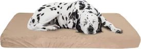 PETMAKER Orthopedic 2-Layer Memory Foam Dog Bed with Machine Washable Sherpa Top - 46x27, Up to 95lbs (Tan)