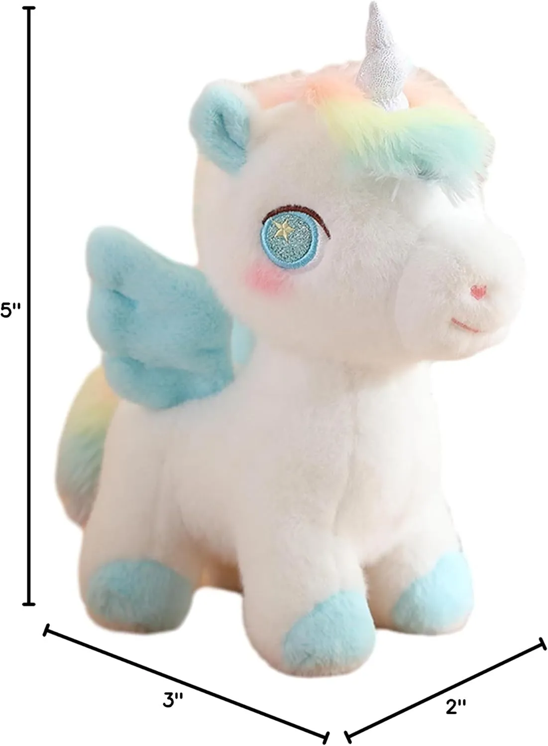 Plush Unicorn Stuffed Animal - Hugging Pillow & Throw Pillow - Anime Gift for Kids & Lovers - Perfect for Birthdays, Valentine's Day & Christmas (14 Inch, Blue)