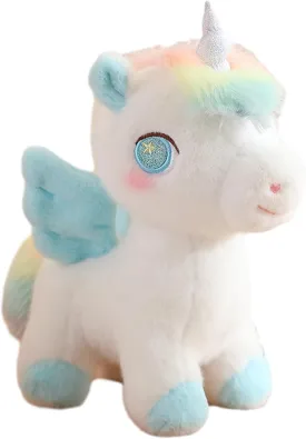 Plush Unicorn Stuffed Animal - Hugging Pillow & Throw Pillow - Anime Gift for Kids & Lovers - Perfect for Birthdays, Valentine's Day & Christmas (14 Inch, Blue)