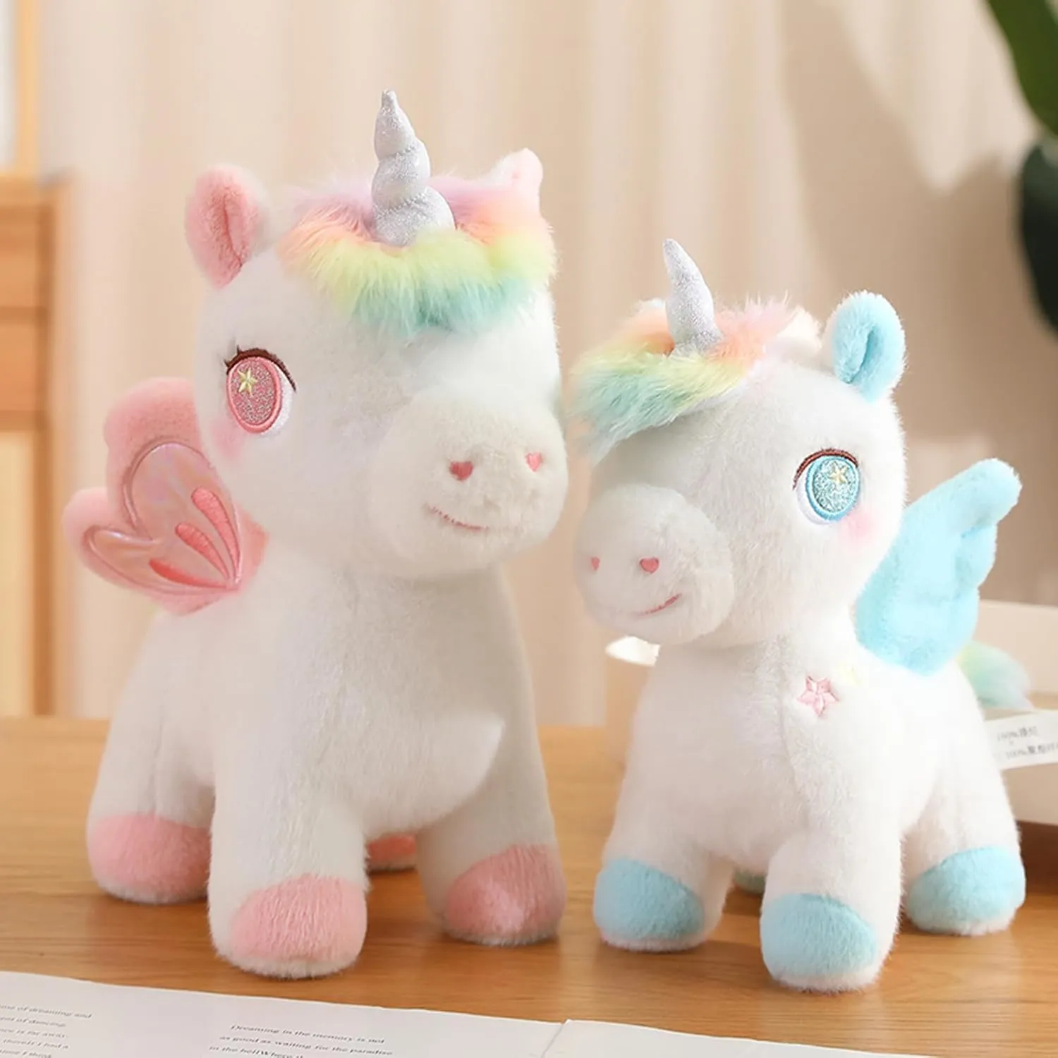 Plush Unicorn Stuffed Animal - Hugging Pillow & Throw Pillow - Anime Gift for Kids & Lovers - Perfect for Birthdays, Valentine's Day & Christmas (14 Inch, Blue)