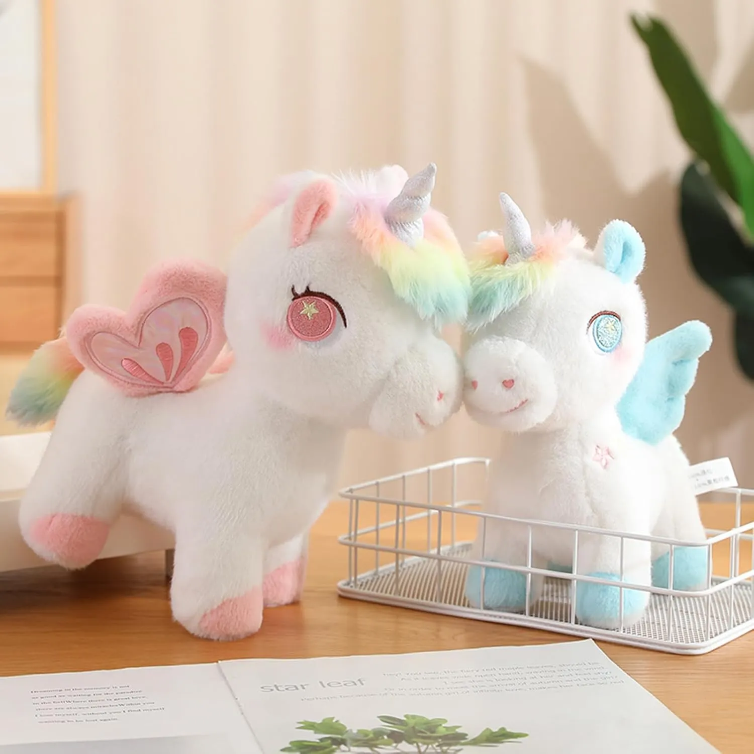 Plush Unicorn Stuffed Animal - Hugging Pillow & Throw Pillow - Anime Gift for Kids & Lovers - Perfect for Birthdays, Valentine's Day & Christmas (14 Inch, Blue)