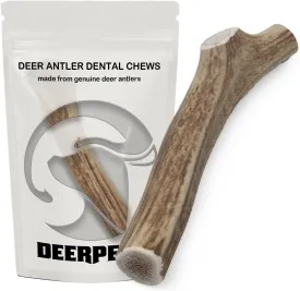 Premium Deer Antlers for Dogs  Natural Dental Chew for Aggressive Chewers  Long-Lasting Antler Chews, Odor-Free, Mess-Free, 1 Count (Medium)