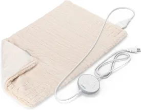 Pure Enrichment PureRadiance Luxury Heating Pad for Cramps, Back, Neck, & Shoulder Pain Relief, Patented Design, Soft Faux Fur & Micromink, 6 Heat Settings, Machine Washable, 12x24 (Golden Sands)