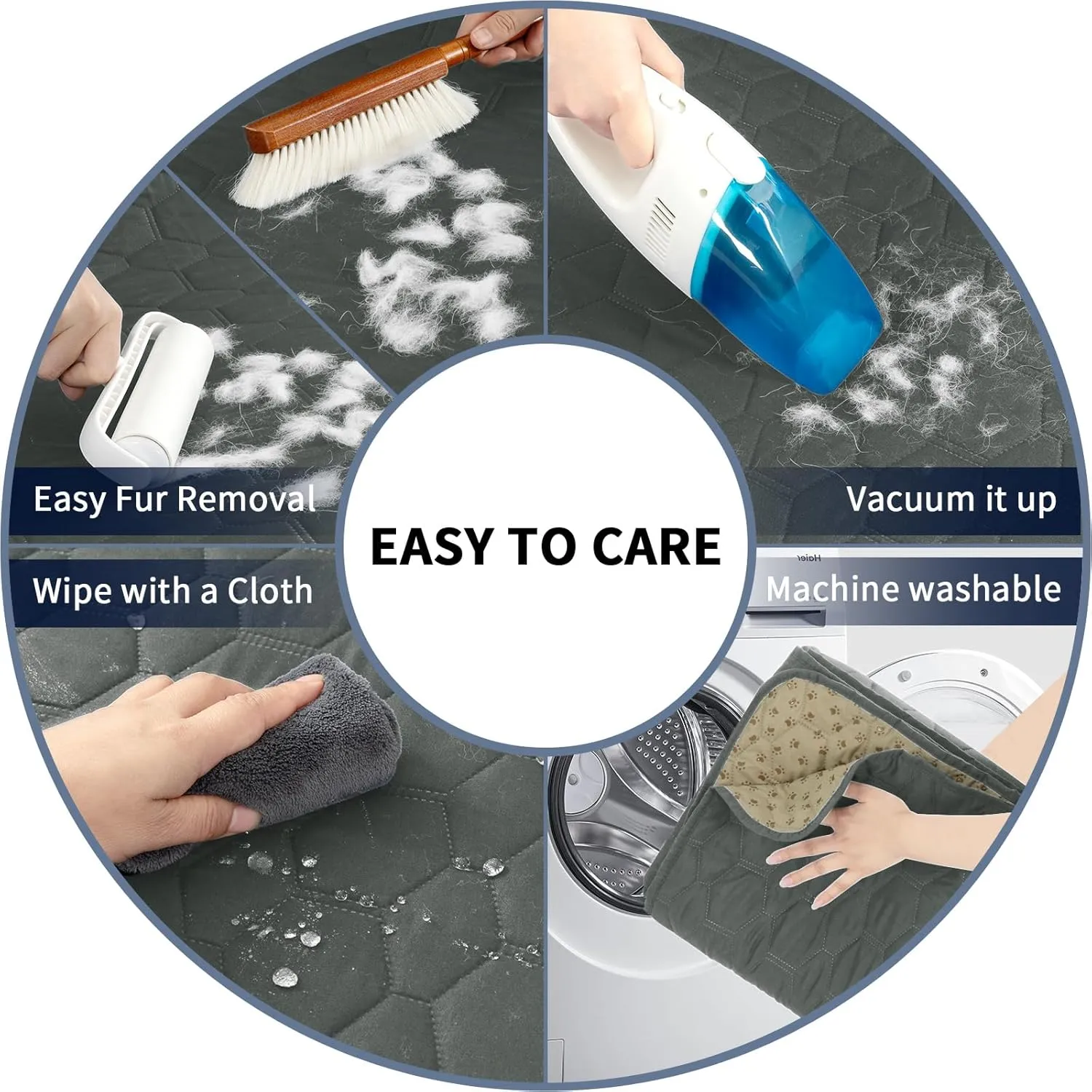 PureFit 100% Waterproof and Anti-Slip Dog Bed Cover, Washable Pet Blanket, Stain Resistant Sofa Couch Furniture Protector Cover for Kids, Dog, Cat (30x70 Inch, Dark Grey)