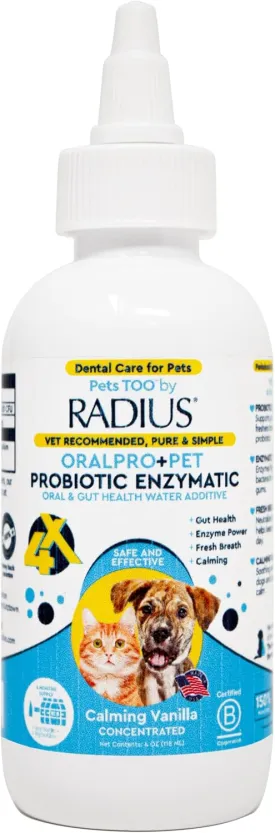 RADIUS OralPro  Pet Probiotic Dental Water Additive (Enzymatic), Concentrate, 4 OZ