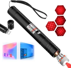 Remote Red Laser Pointer, High Power Laser Pointer, USB Charging, Suitable for Hiking and Astronomy Teaching