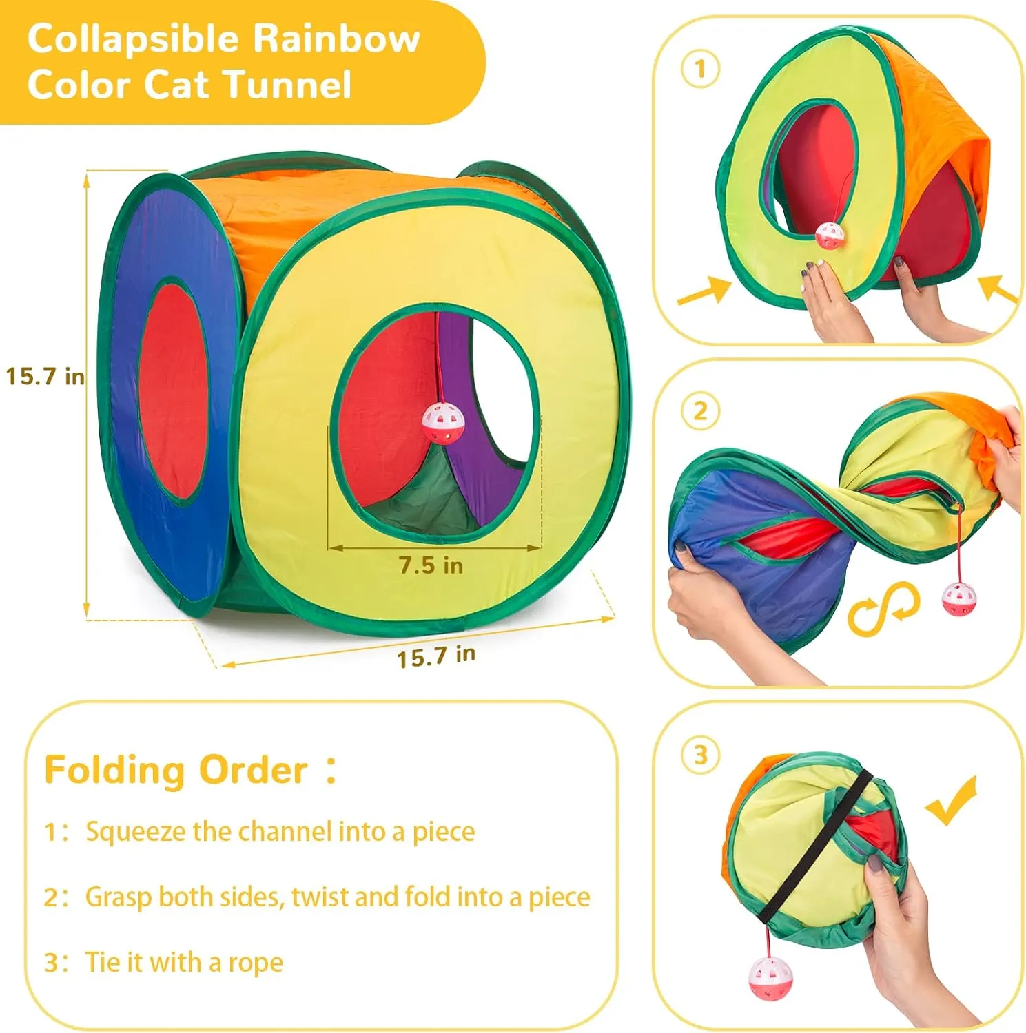 Retro Shaw Cat Toys Pack 33 PCS, Interactive Kitten Toys for Indoor Cats Kitty with Collapsible Play Tunnel Tube Tent Feather Wand Teaser Bell Fuzzy Ball Springs Mouse Toys