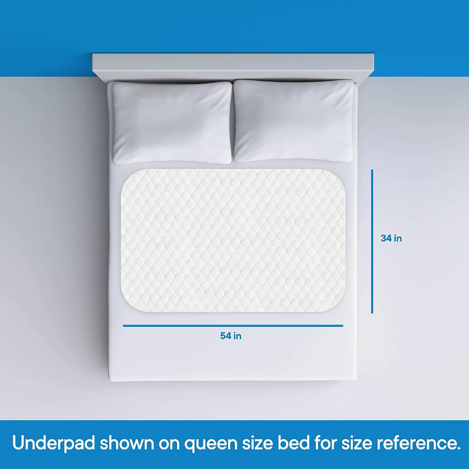 RMS Ultra Soft 4-Layer Washable and Reusable Incontinence Bed Pad - Waterproof Bed Pads, 34"X54"