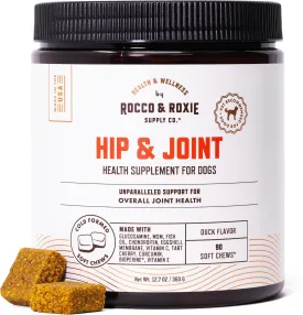 Rocco & Roxie Joint Supplement for Dogs, Glucosamine Hip and Joint Chews, Dog Joint Supplement Large & Small Breed, Senior Dog Vitamins to Support Mobility, Chondroitin, MSM, Health Supplies 90 ct