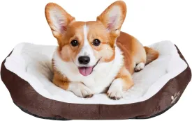 Round Dog Cat Beds Mattress Washable Pads Room, Soft Durable Plush Faux Fur Sleeping Pet Fleece Bed Mat for Small Medium Doggy Kitten Puppy, with Anti-Slip Waterproof Bottom (Coffee)