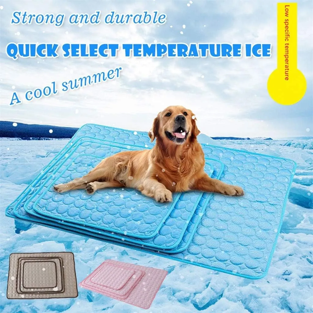 Self Cooling Mat for Dog, Summer Cool Pet Pad,Ice Silk Cooling Mat for Dogs & Cats Portable,Washable Non-Toxic Summer Pet Outdoor Bed, Non-Slip&Foldable,Keep Cool for Pets Outdoor Indoor