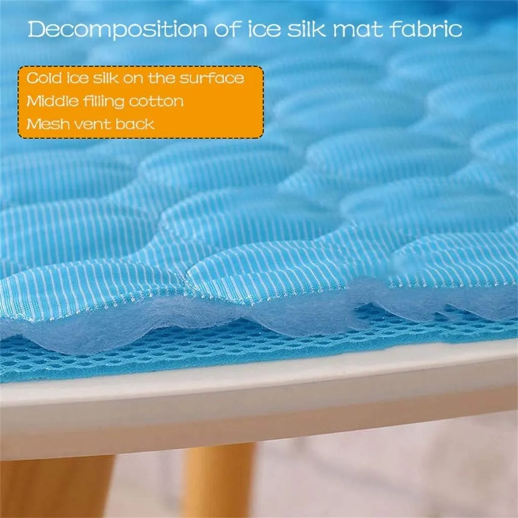 Self Cooling Mat for Dog, Summer Cool Pet Pad,Ice Silk Cooling Mat for Dogs & Cats Portable,Washable Non-Toxic Summer Pet Outdoor Bed, Non-Slip&Foldable,Keep Cool for Pets Outdoor Indoor