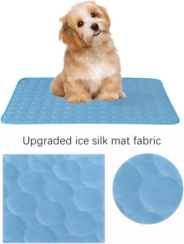 Self Cooling Mat for Dog, Summer Cool Pet Pad,Ice Silk Cooling Mat for Dogs & Cats Portable,Washable Non-Toxic Summer Pet Outdoor Bed, Non-Slip&Foldable,Keep Cool for Pets Outdoor Indoor