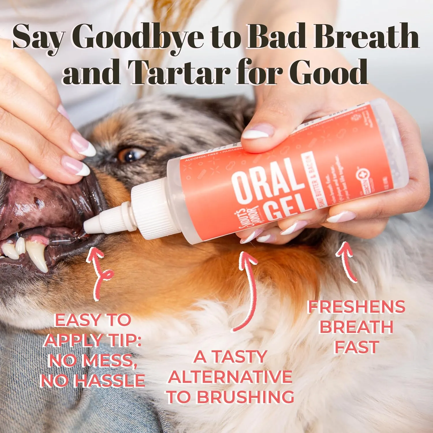 SKOUT'S HONOR Peanut Butter & Bacon Oral Gel - Fights Plaque and Tartar, Freshens Breath Fast, No Brushing Required, 4 oz