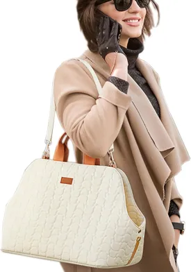 Small Dog Purse Puppies Car Safety Seat,Dual USE,Cat Bags Pets Kennel,Cream Color,Trained Pets Handbag Outdoor Woman Style(Gream Color)