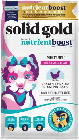 Solid Gold Small Breed Dry Dog Food - Grain Free & Gluten Free Made w/Real Chicken - High Fiber, Probiotic Dry Dog Food for Dogs - Nutrientboost - 3.75 LB Bag