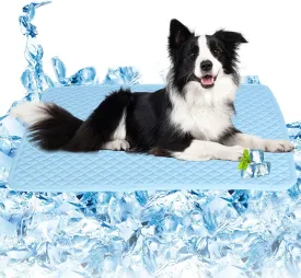 SOMOYA Dogs Cooling Mat Pet Cool Pads Blanket Sleeping Kennel Mat,Washable Ice Silk Sleep Mat Pad Breathable for Large Dogs Cats Medium