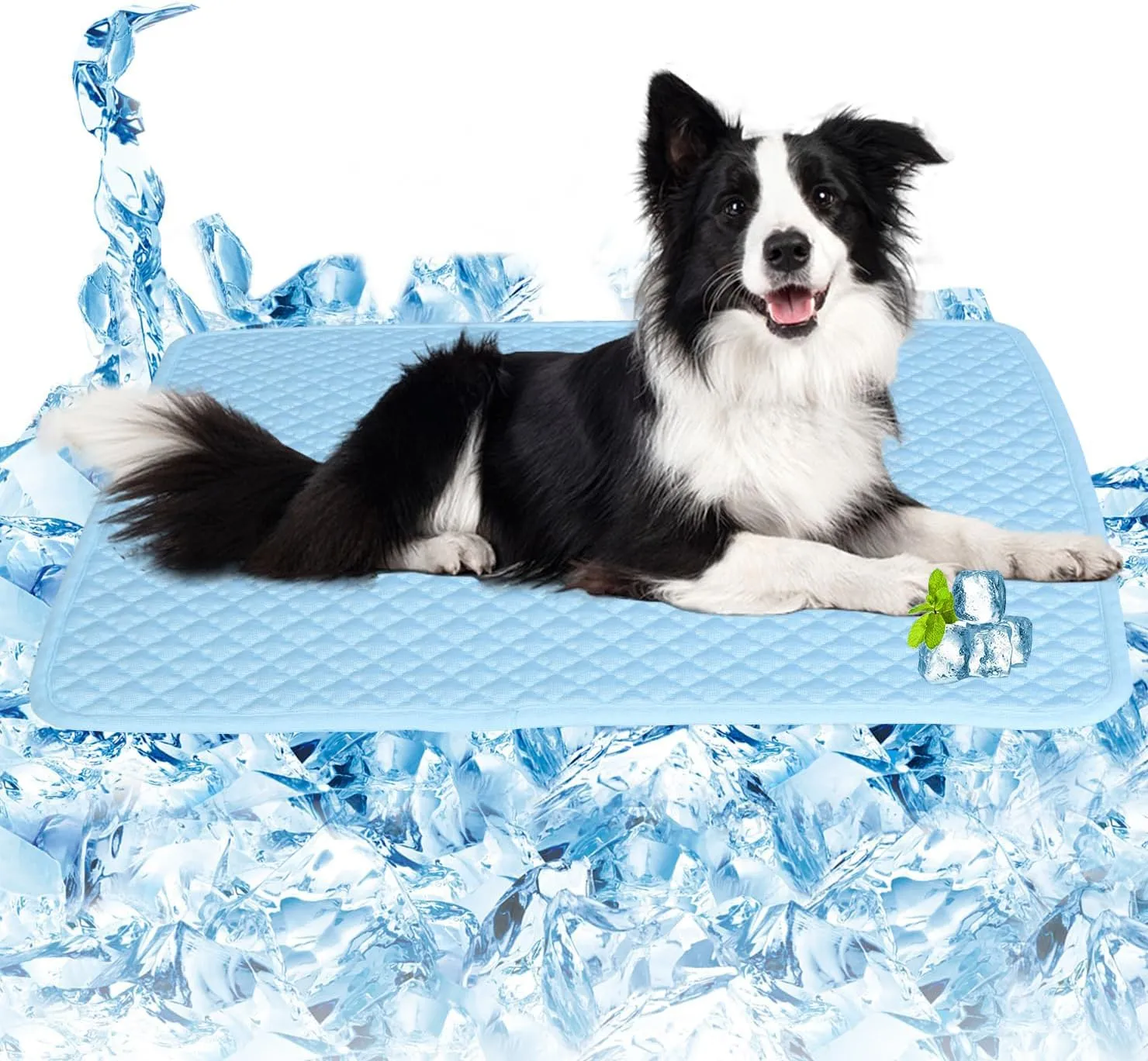 SOMOYA Dogs Cooling Mat Pet Cool Pads Blanket Sleeping Kennel Mat,Washable Ice Silk Sleep Mat Pad Breathable for Large Dogs Cats Medium