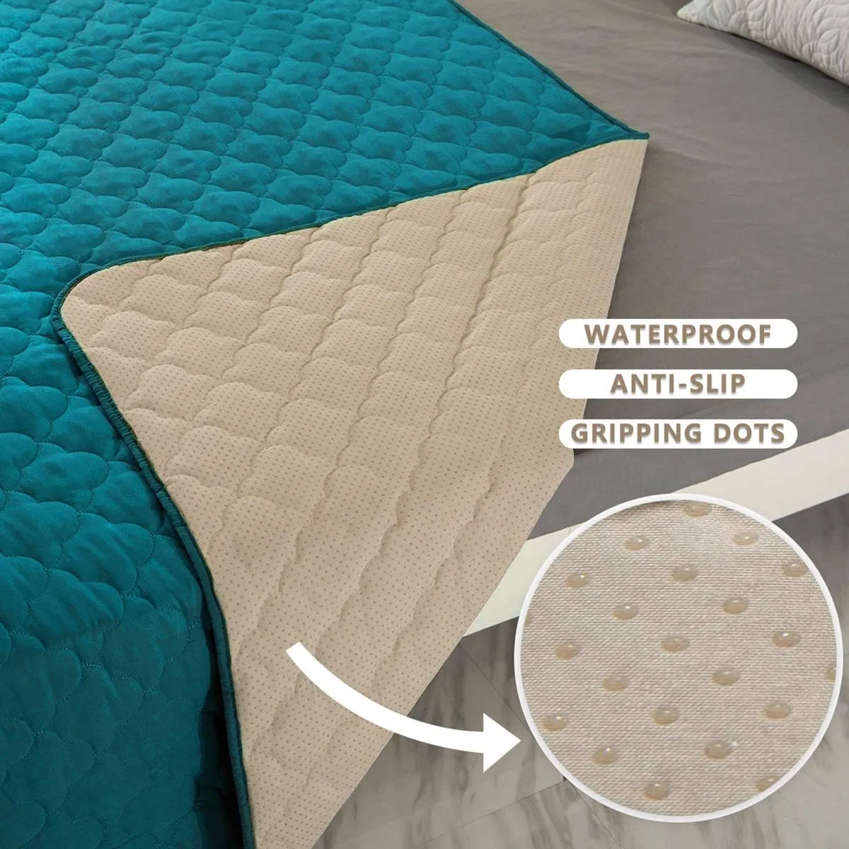 SPXTEX Dog Bed Cover Washable Pee Pads Dog Blankets for Puppy Large Dog Cat,Sofa Reversible Changing Pad Reusable 1 Piece68"x82",Aqua