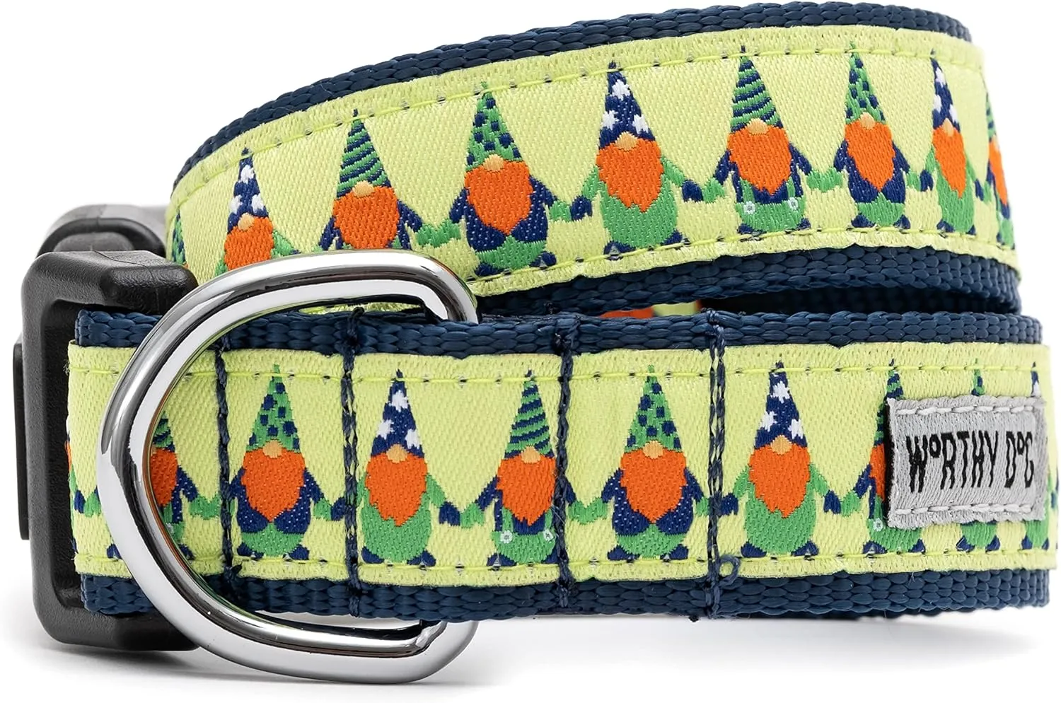 The Worthy Dog Luck 'O The Irish Gnome Collar: Beautiful and Durable Strong and Comfortable Nylon Webbing Adjustable & Stylish Accessories for Your Dog Large