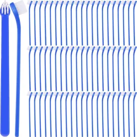 Tioncy 100 Pcs Small Dog Toothbrush Bulk Pack Long Handle Pet Toothbrushes with Soft Bristles, Dental Care Teeth Cleaning Kit for Small Breed Dogs, Cats, and Puppies (Blue)