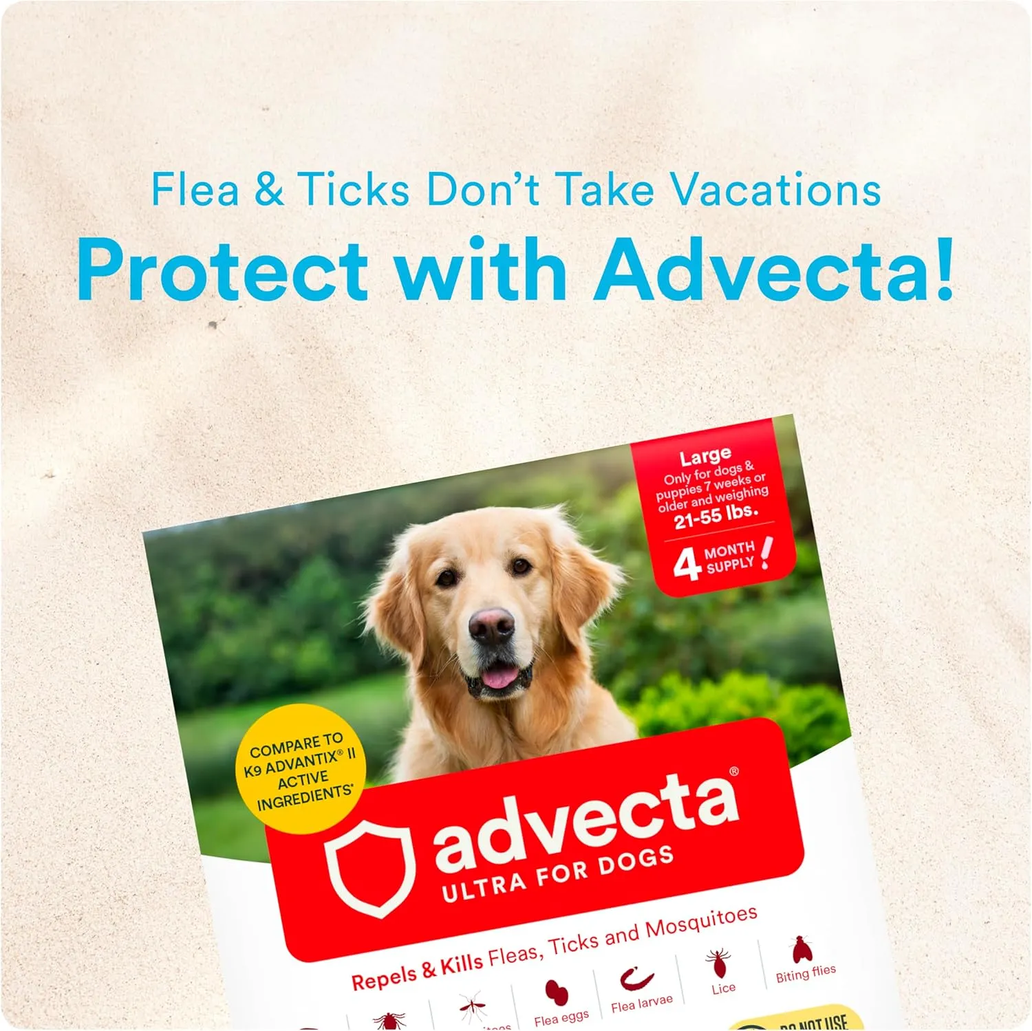 Ultra Flea and Tick Prevention for Dogs - Dog and Puppy Treatment and Control - Mosquito Repellent - Large, Fast Acting Waterproof Topical Drops, 6 Month Supply