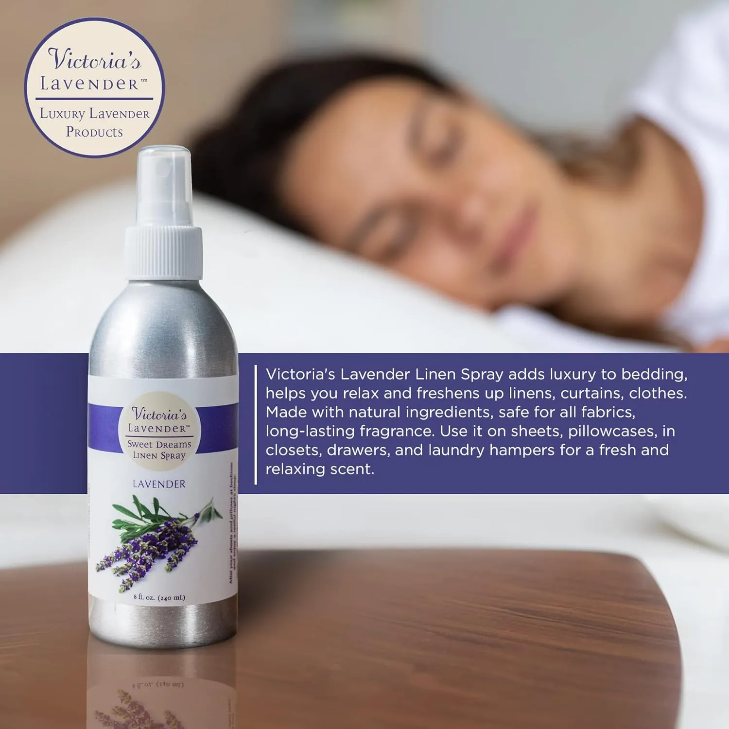 Victoria's Lavender Pillow and Linen Spray  Lavender Essential Oil - Lavender Spray, Mist Handmade in Oregon, Made in USA, Pack of 2, 16 oz Total 8 fl Oz